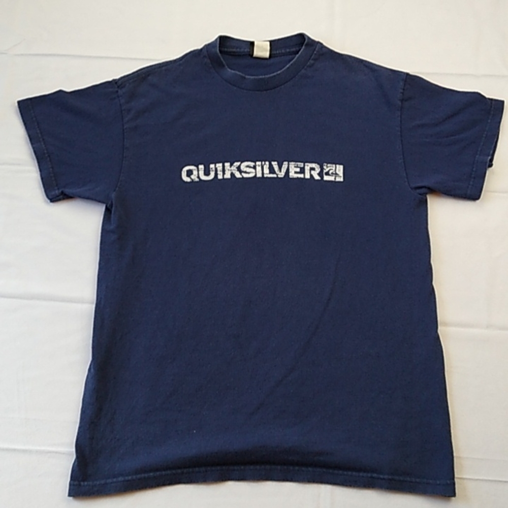 Quicksilver Dark Blue Small Cotton T-shirt Small